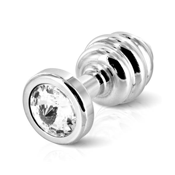 Diogol – Ano Butt Plug Ribbed Silver Plated 25 mm