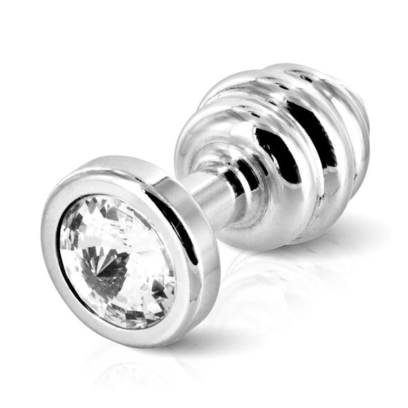 Diogol – Ano Butt Plug Ribbed Silver Plated 30 mm