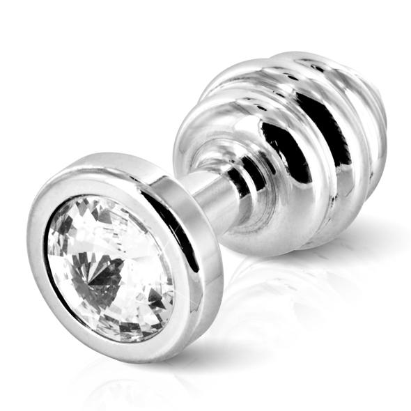 Diogol – Ano Butt Plug Ribbed Silver Plated 35 mm