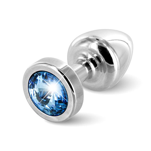 Diogol – Anni Butt Plug Round 25 mm Silver & Blue