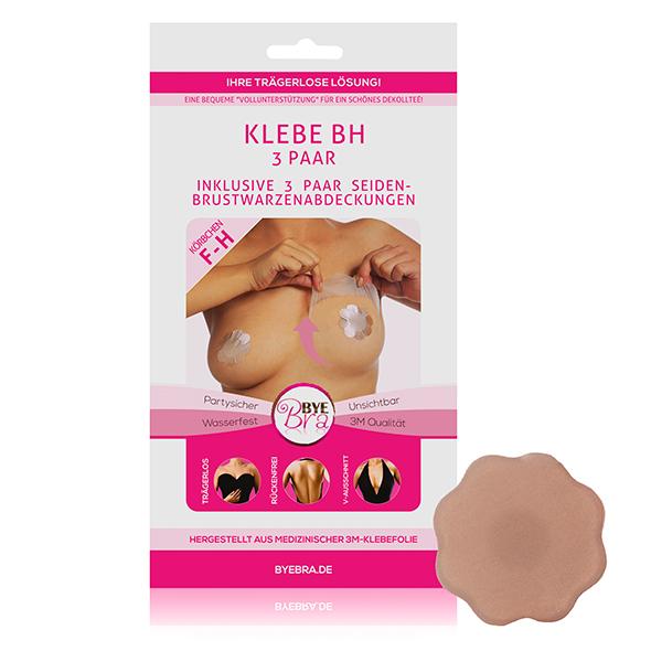 Bye Bra – Breast Lift & Silk Nipple Covers F-H Nude 3 Pairs (DE)