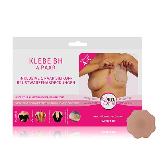 Bye Bra – Breast Lift & Silicone Nipple Covers A-C Nude 4 Pairs (DE)