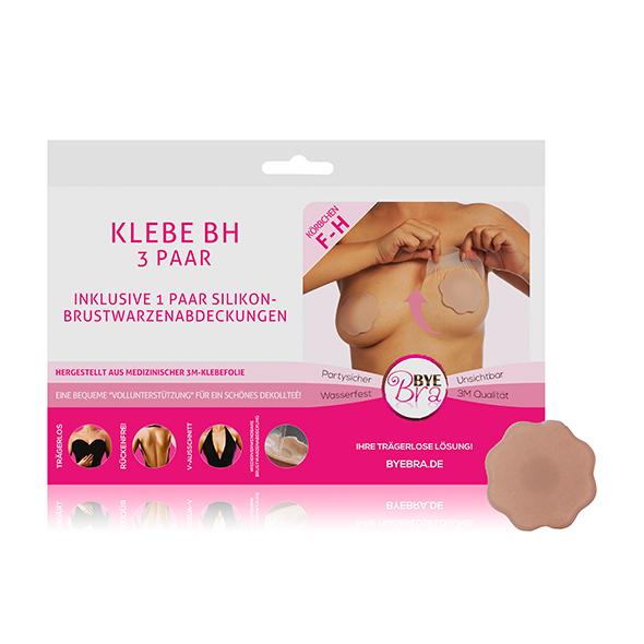 Bye Bra – Breast Lift & Silicone Nipple Covers F-H Nude 3 Pairs (DE)