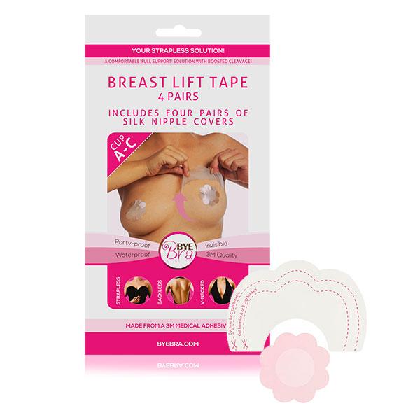 Bye Bra – Breast Lift & Silk Nipple Covers A-C Nude 4 Pairs