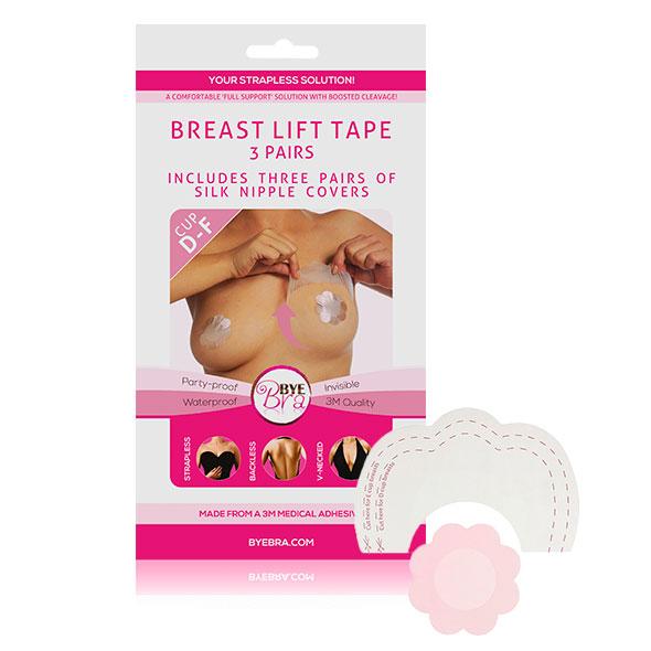 Bye Bra – Breast Lift & Silk Nipple Covers D-F Nude 3 Pairs