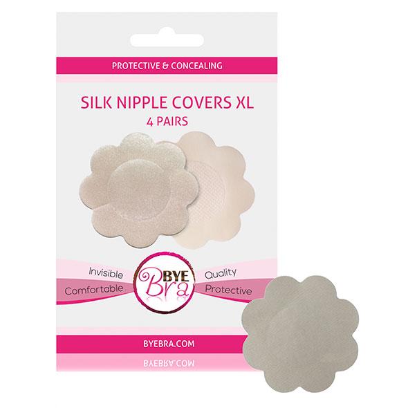 Bye Bra – Silk Nipple Covers XL Nude 4 Pairs