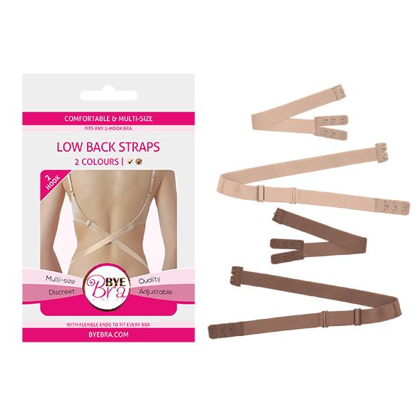 Bye Bra – Flexible Low Back Straps 2-Hook Nude (2x)