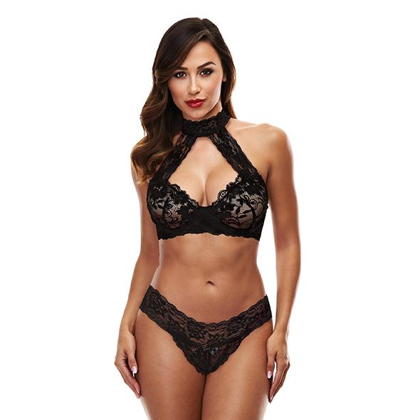 Baci – Lace Halter Bikini Set Black M/L